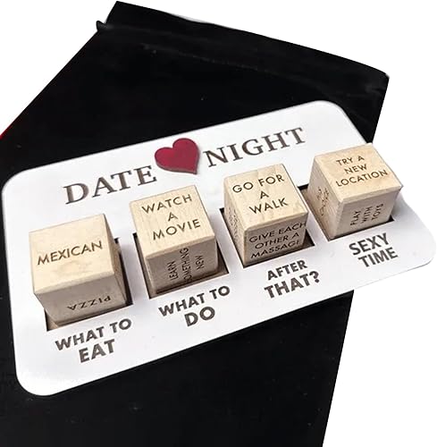 Miniatura 1 de Dados de noche de cita para parejas, ideas para citas nocturnas después de la edición oscura, dados divertidos de madera para parejas casadas,
