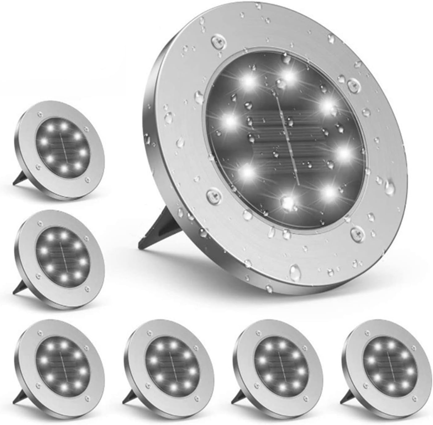 Humbgo Solar Lights Outdoor Garden 6 Pieces Solar Garden Lights