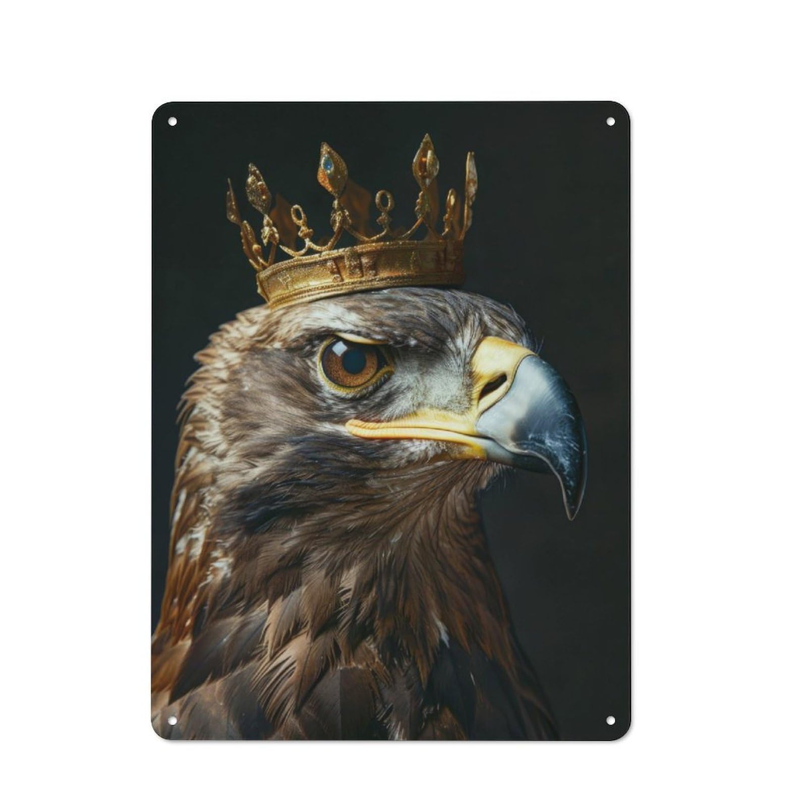 Junmoney Animal Eagle King Rustic Tin Sign 40X30cm, Garden Style Garden Room Wall Plaque For Conservatory, Home Bar Or Utility Room