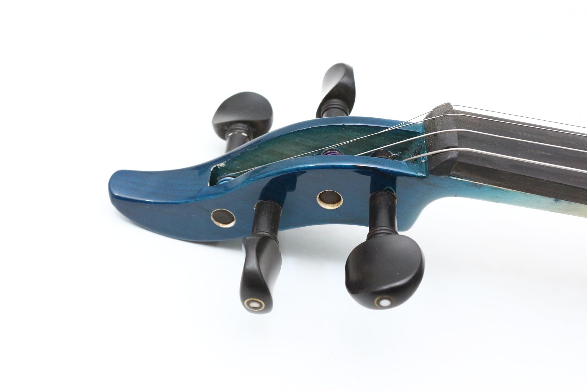 Violino Elettrico 4/4 di Dimensioni Standard, Kit per Violino Elettrico a 5 Corde, Corpo in Legno massello con Accessori in Ebano, Suono Potente a Forma di Chitarra, Custodia, Archetto (Blue