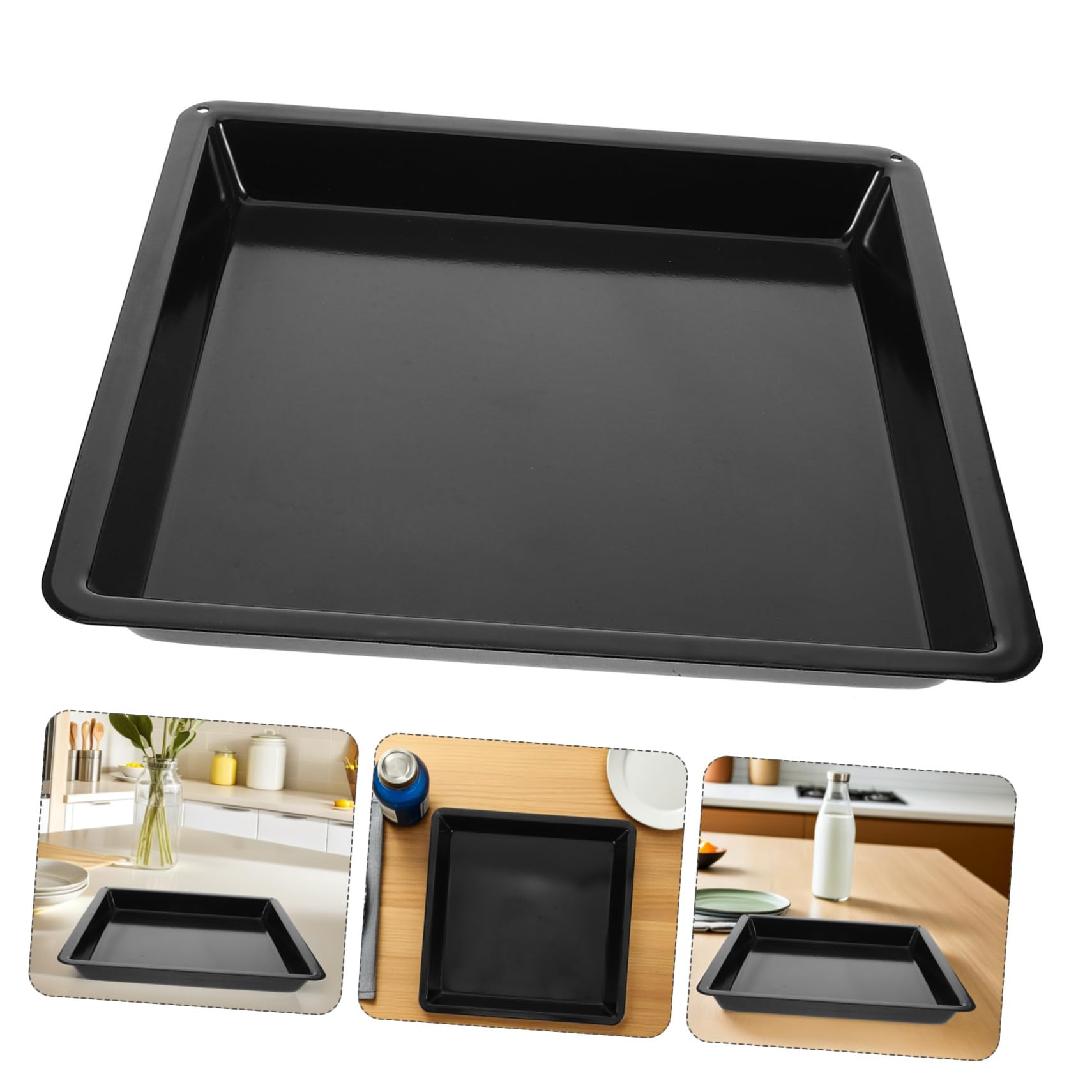Gatuida Backblech mit Großer Kapazität aus Kohlenstoffstahl Schwarzes Robuste Tiefe Backform mit Antihaftbeschichtung für Backofen für Gastronomie und Catering