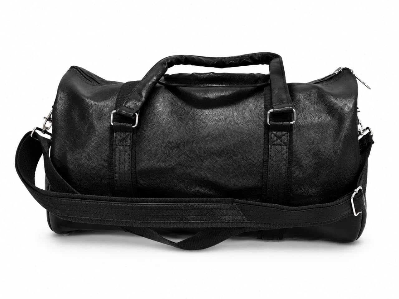 VNS Luxury Premium PU Leather Duffel Bag Black 35L-picture-10