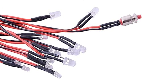 Miniatura 4 de Globact Faros delanteros de coche a control remoto, luces LED intermitentes, 12 LED, 5 modos de funcionamiento para camiones 1/10 Rc, Crawler,