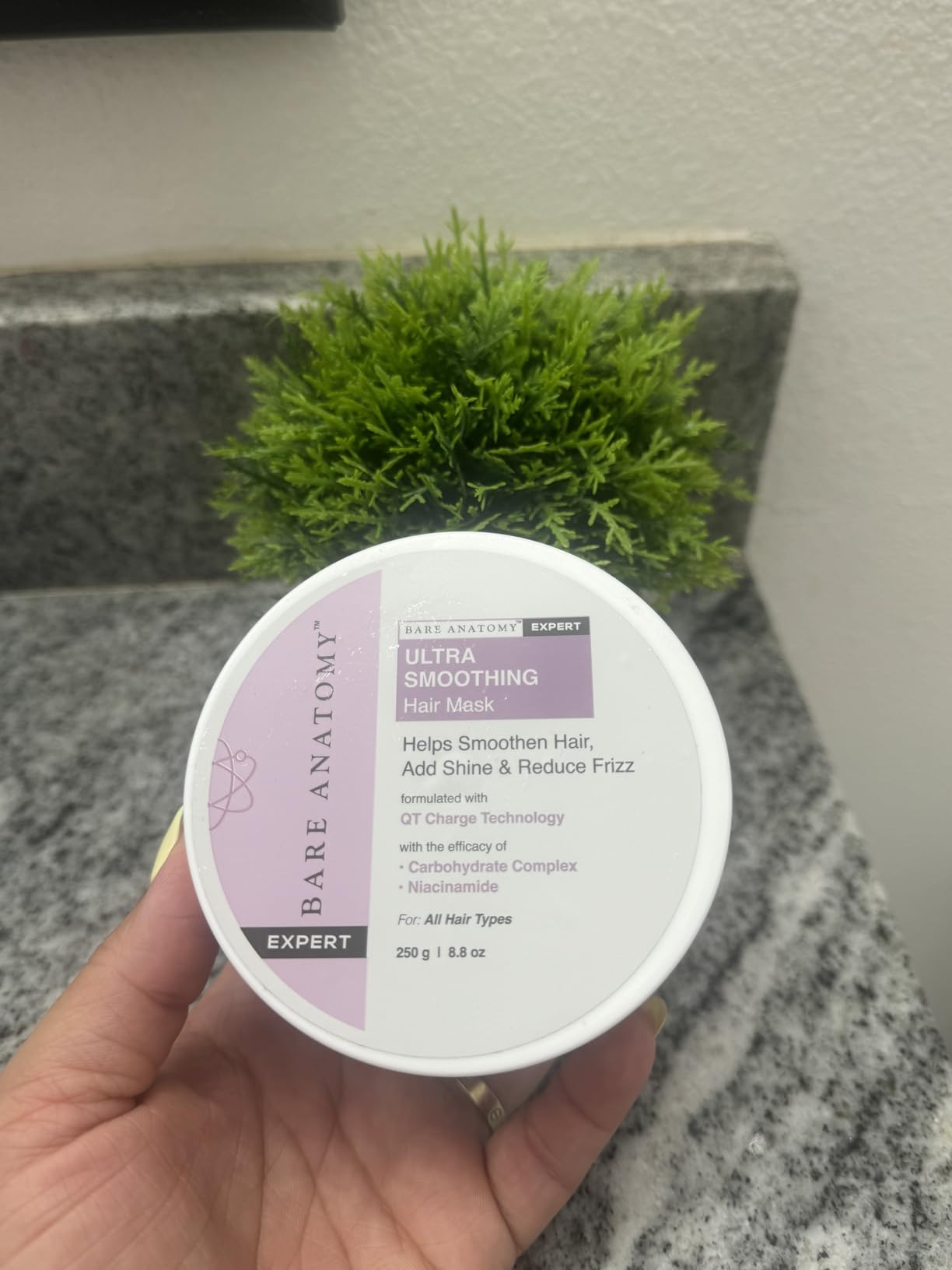 Bare Anatomy Ultra Smoothing Hair Mask Deep Conditioning with Carbohydrate Complex & Niacinamide | For Dry & Frizzy Hair | Sulphate & Paraben Free | For Women & Men | 250 Gm