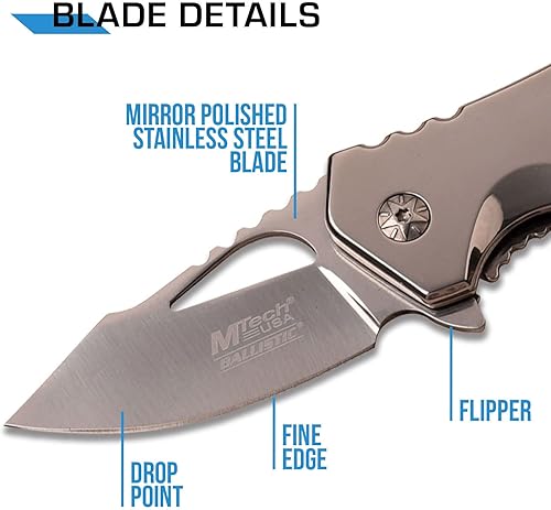 Miniatura 22 de MTECH USA - Navaja plegable con apertura asistida por resorte Cerveza Lager