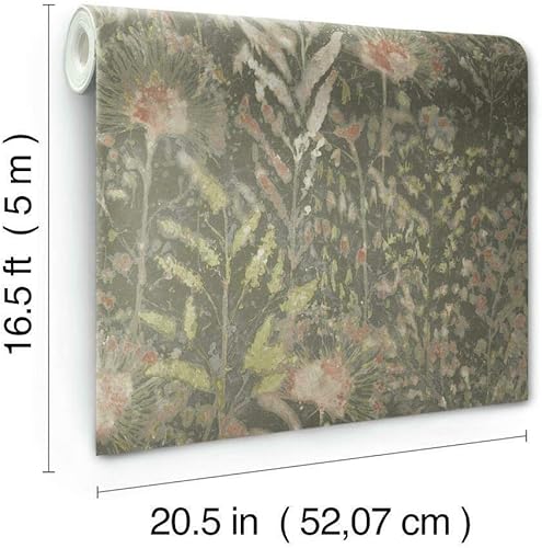 Miniatura 6 de RoomMates RMK11742WP - Papel tapiz para despegar y pegar con diente de león gris pardo y rosa, rollo