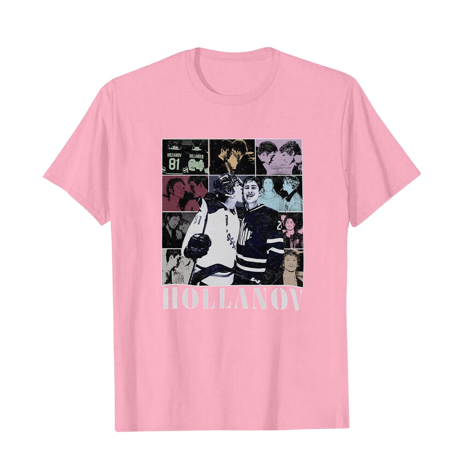 Umiquansome Heated Rivalry Shirt Graphic Tees Crew Neck Short Sleeve Casual Tshirt Merch Unisex for Fans Pink M