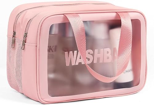 Miniatura 8 de Bolsa de maquillaje transparente PVC impermeable bolsa de cosméticos grande transparente organizador de artículos de tocador de viaje conjunto de