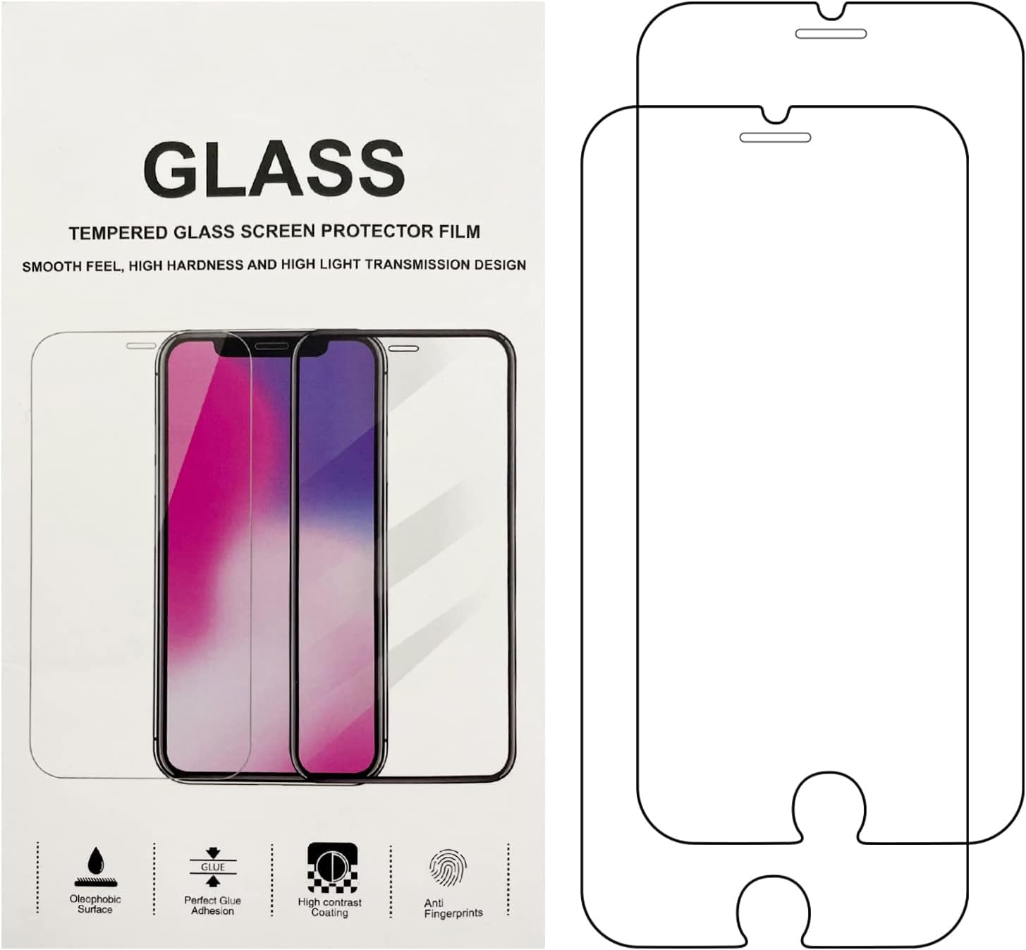 JANEMO Screen Protector for iPhone 7 and iPhone 8, 2 Pcs Tempered Glass,High Definition,Ultra Thin(Packaging replacement) (Iphone7/iphone8)