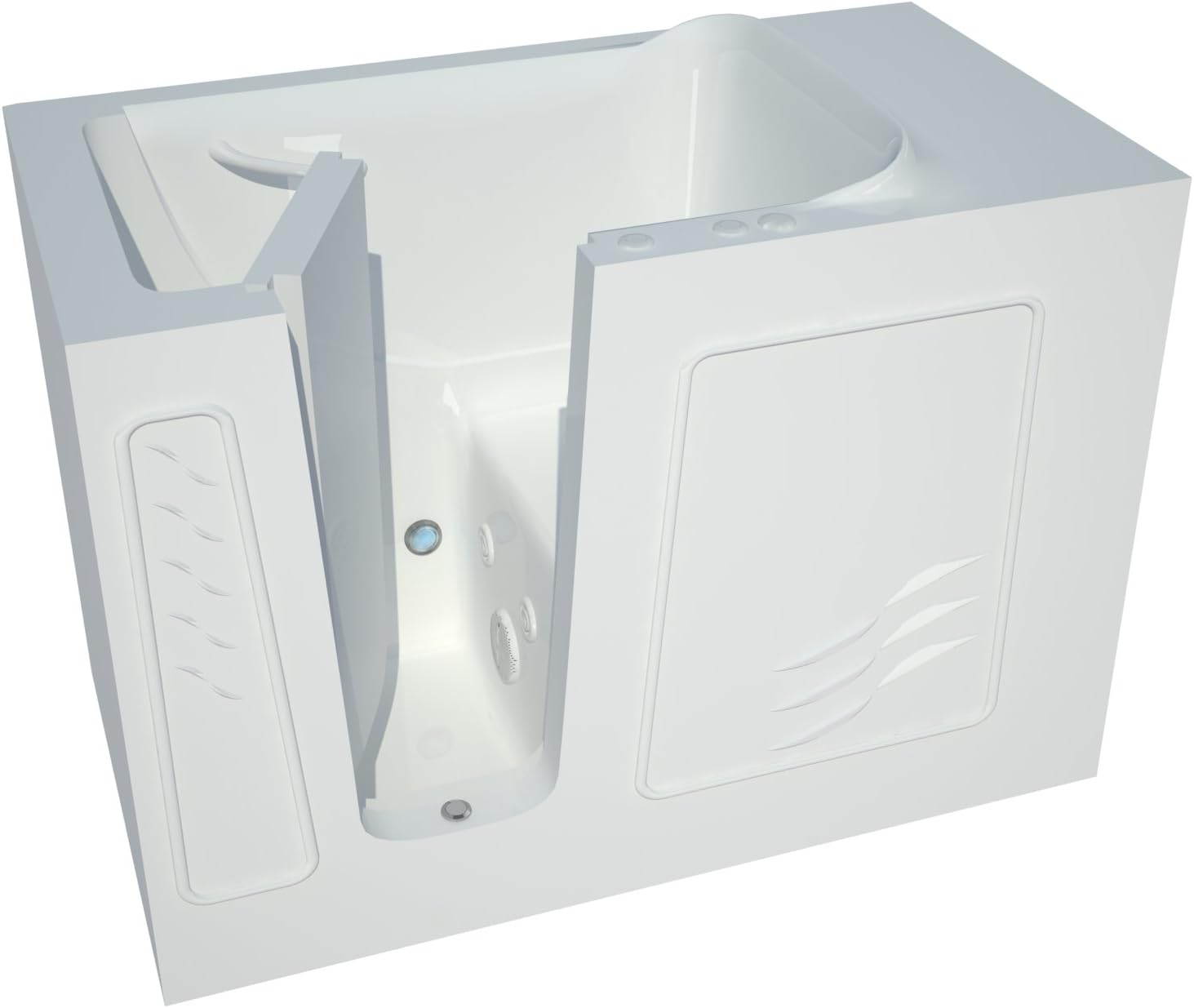 MT3053LBH Standard Fit 30 by 53 by 38-Inch Hydrotherapy Walk In Bathtub Spa Left Side Door, Biscuit