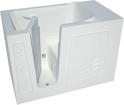 MT3053LWH Standard Fit 30 by 53 by 38-Inch Hydrotherapy Walk In Bathtub Spa Left Side Door, White