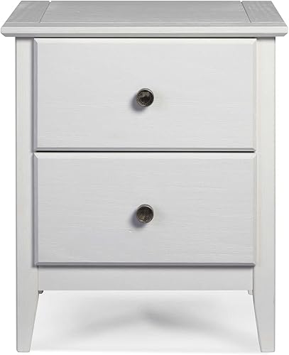 Miniatura 3 de Grain Wood Furniture Greenport - Mesita de noche de 2 cajones color blanco cepillado