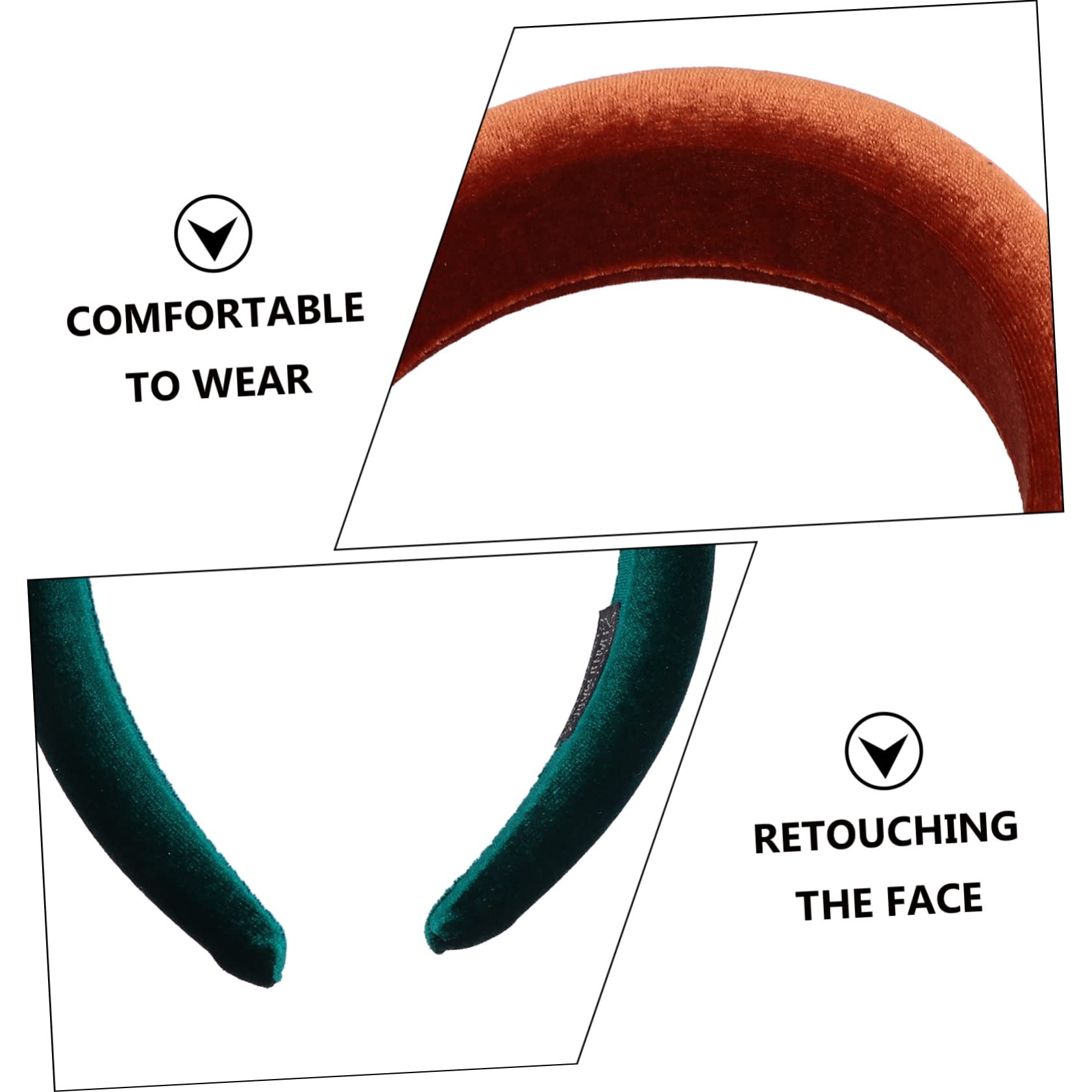 Diademas Gruesas de Terciopelo para Mujer, 6 Piezas | Acolchadas y Anchas, Estilo Fashion y Noble, para Shopping y Uso Diario
