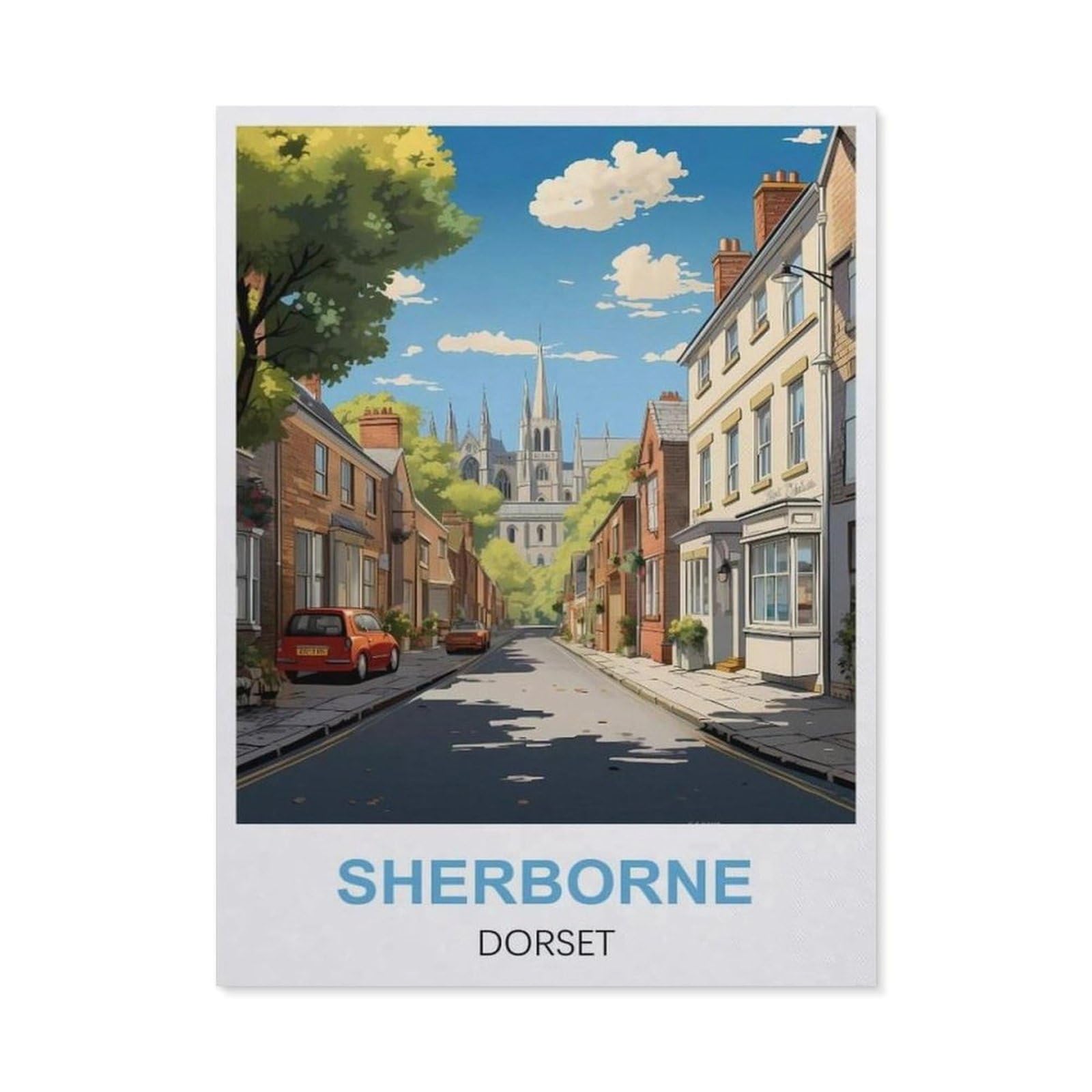 Funny Metal Tin Sign Wall Decor，Sherborne Dorset(15x30cm）