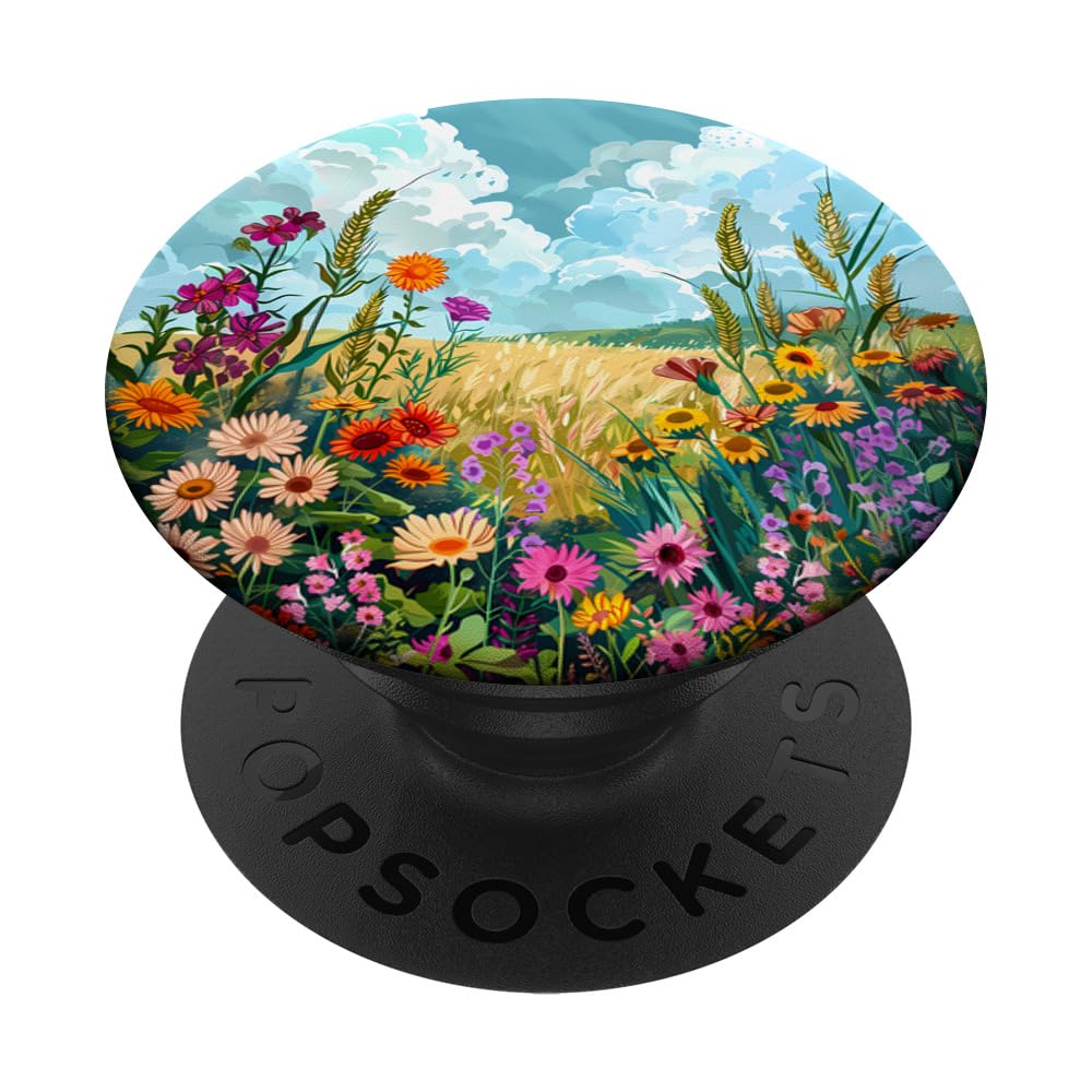 Beautiful Wildflowers in a Grainfield, A Colorful Wildflower PopSockets Adhesive PopGrip