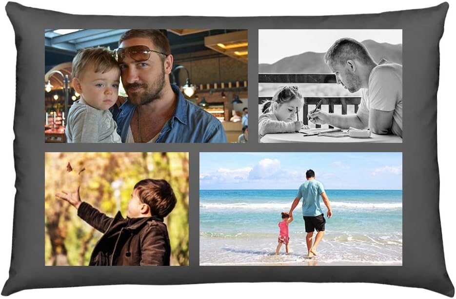 NICTIMEID Custom Pillow Cover Personalized 6 Photos Collage Printed, 20" X 30"