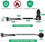 USB C Adaptateur de chargeur de voiture USB C QC3.0 PD45W 3 en 1 Adaptateur d'éclairage de voiture pour Android, enregistreur de conduite, Navigation, Aspirateur de voiture Ect