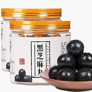 Hee Creek Black Sesame Balls 12.7 oz (40 pills) Pure Honey Handmade Black Sesame Pills, Pill Ufa Pill Black 黑芝麻丸 黑发丸 生发