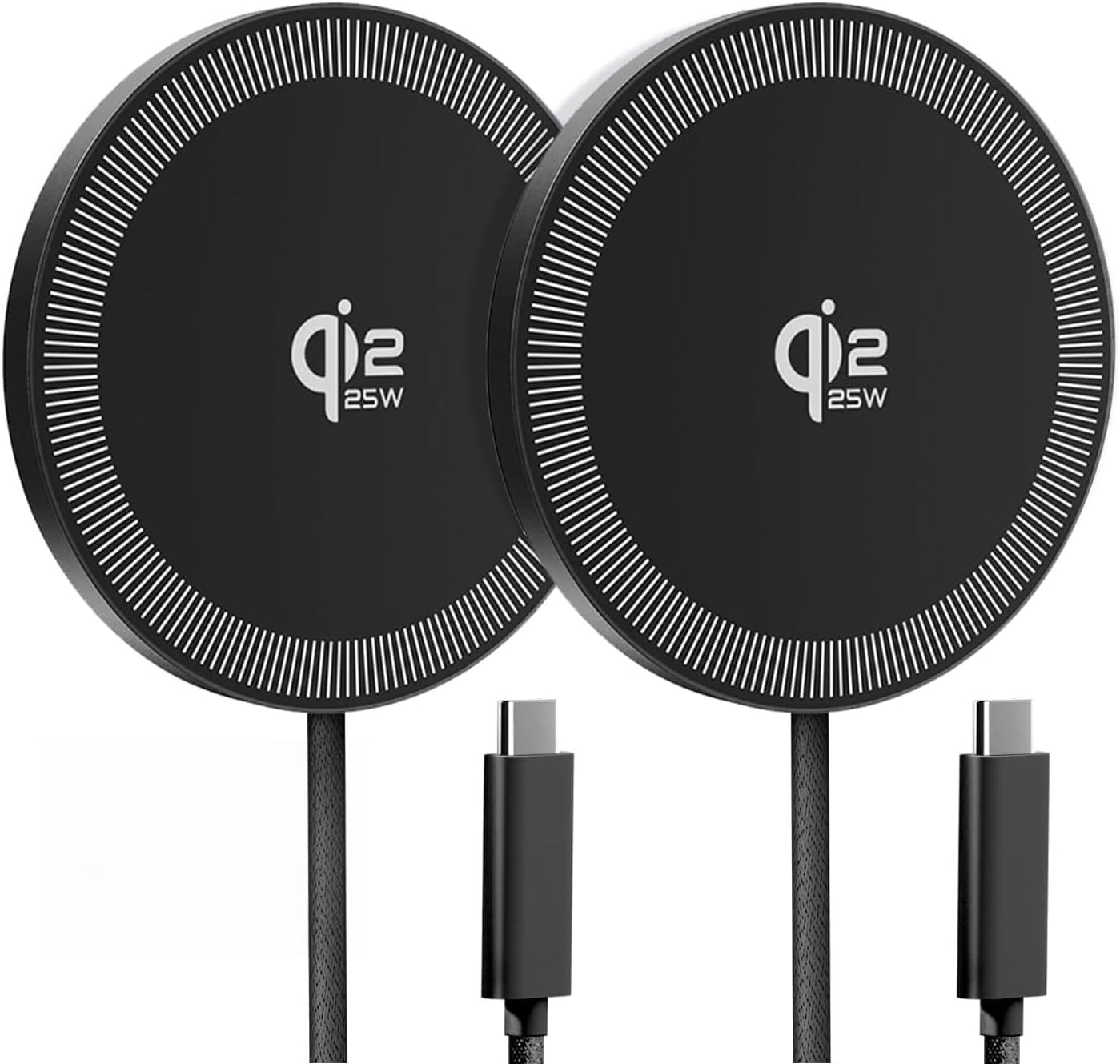 25W Wireless Charger for MagSafe, Qi2.2 Magnetic Fast Charging Pad for iPhone 17/16/15/14/13/12 Series & AirPods, Strong Magnet, Thin & Portable Wireless Charger for Travel Home Office(Black, 2Pack)