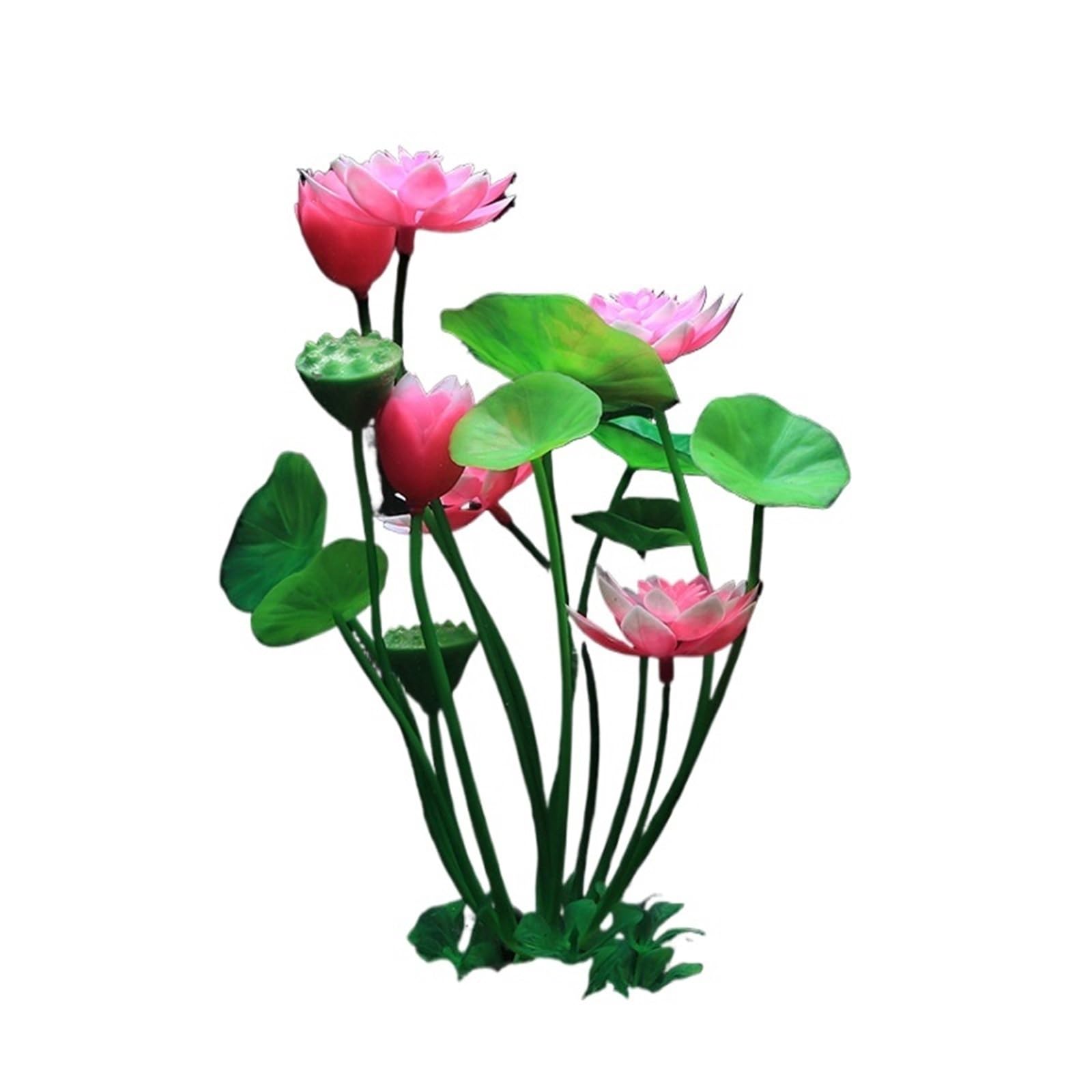 LTYKNGH Aquarium Plants 3pcs Aquarium Artificial Lotus Plants Simulated Water Grass Fish Tank Decoration Landscape Ornament Flower(Pink)