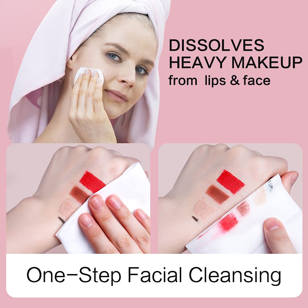 100ct Facial Cleansing Wipes Gentle Makeup Remover, Elegant Individually Wrapped, Essence Oil & Alcohol Free, Ideal Portable Size for Salon Party Vacation