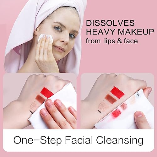 Miniatura 2 de OPPEAL.HOSMALL Toallitas limpiadoras faciales de 500 quilates, removedor de maquillaje suave, impermeable, envueltas individualmente, sin fragancia,