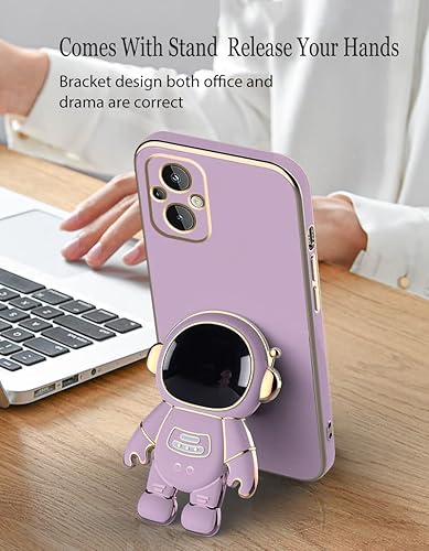 Miniatura 9 de Funda compatible con OnePlus Nord N20 5G con chapado creativo de dibujos animados de astronauta rosa, OnePlus Nord N20 5G, funda protectora de