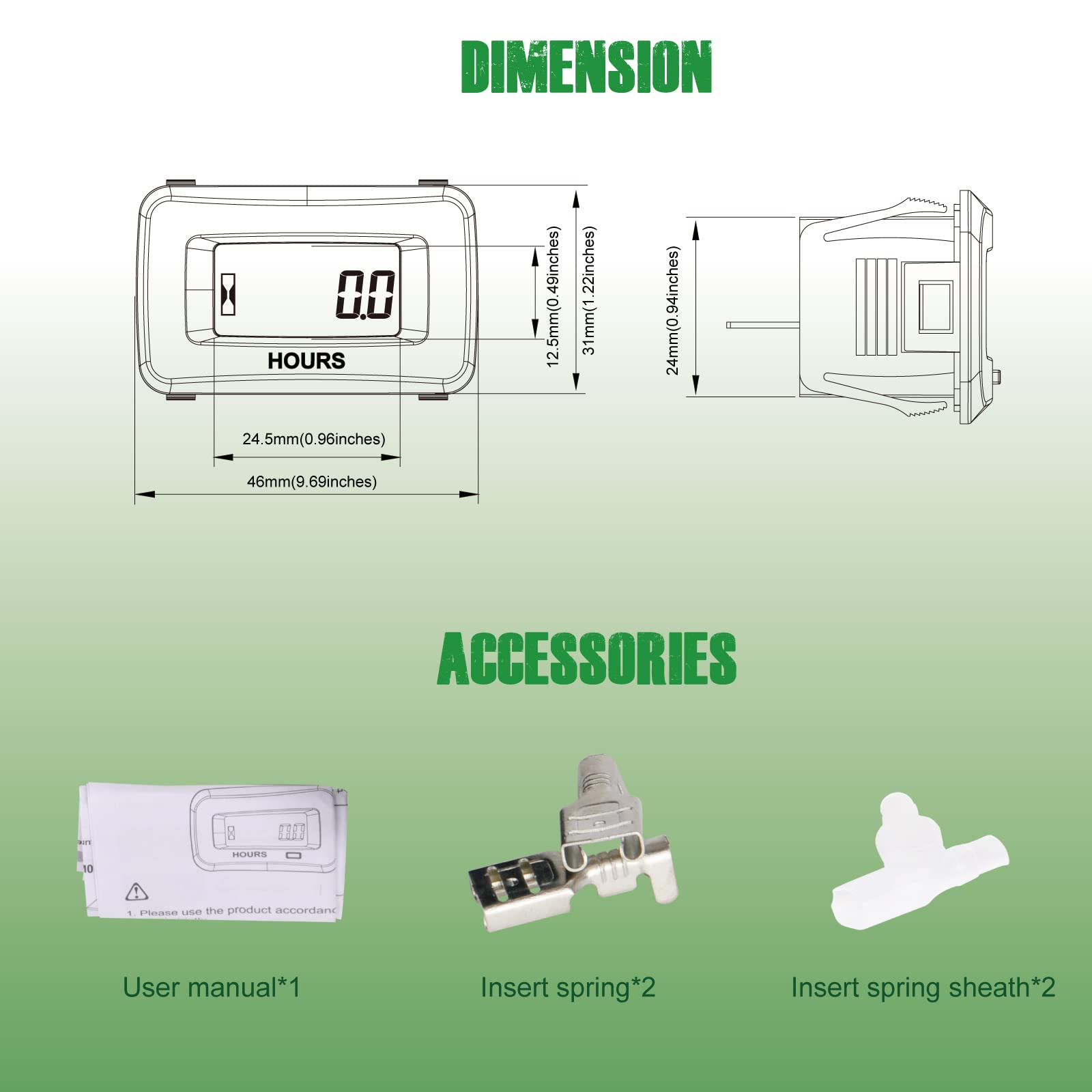 Contaore Yooreal AC/DC - Impermeabile IP68, Per Generatori, Falciatrici, Trattori, 5-277V, Display LCD - Foto 13