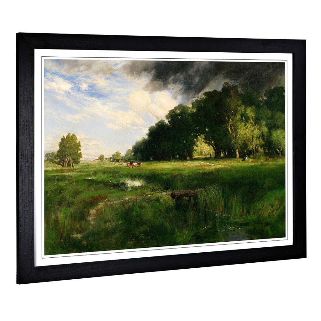 Big Box Art Framed Print of Thomas Moran Summer Squall Glenn Design | Wall Art Picture | Home Decor for Kitchen, Living Room, Bedroom, Hallway, Black, A2 / 24.5x18 Inch / 62x45cm