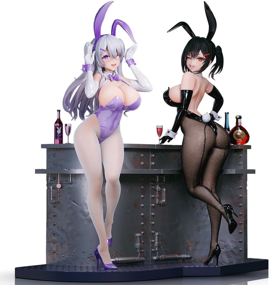 YLQANONG Xiya Figures Rin Original Painting Figure Bunny Girl Anime Action Figurine Home Desk Decoration 28CM/11.02IN