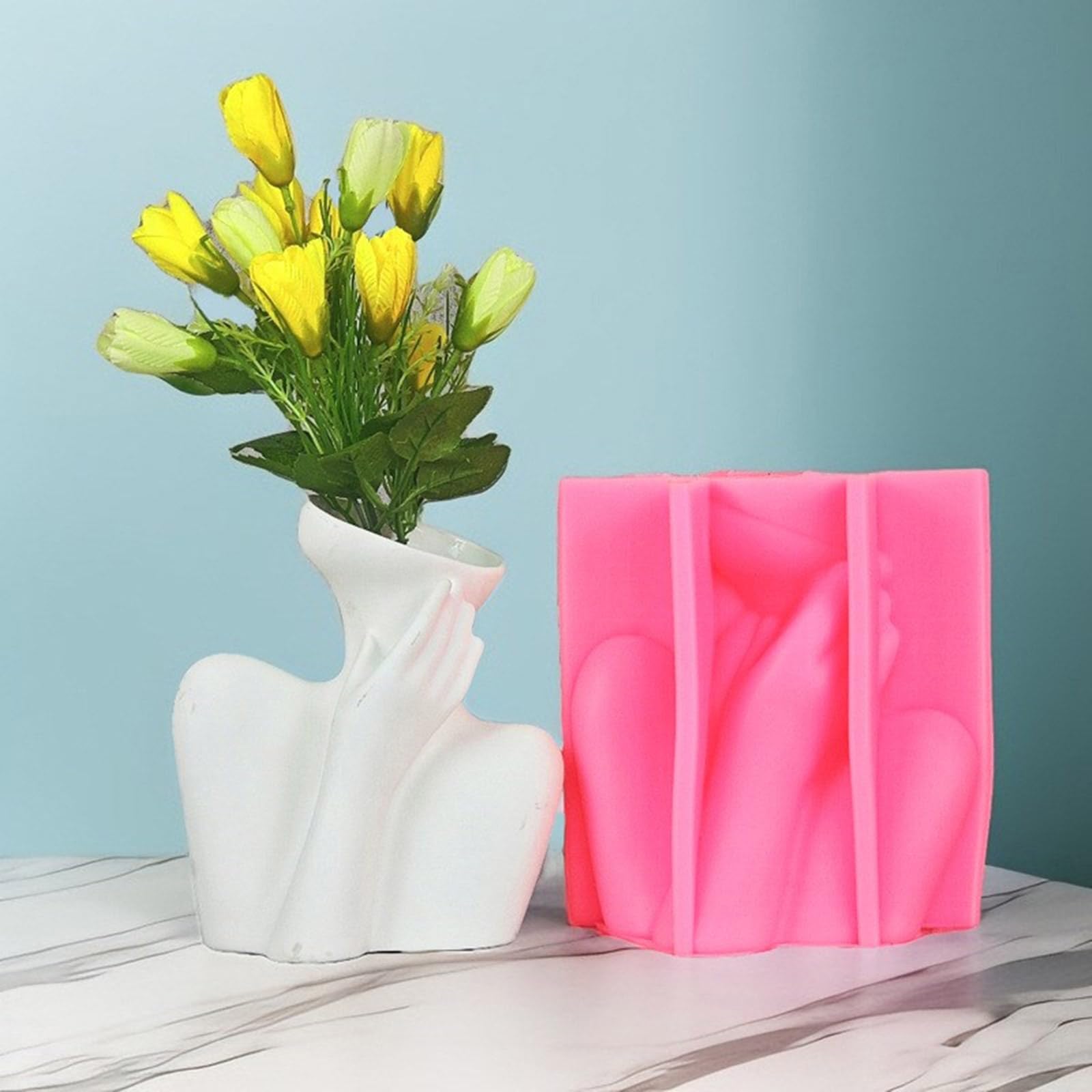 Creativo silicone umano per vasi di fiori stampo vaso cemento cemento resina epossidica colata strumento fai da te artigianato giardino