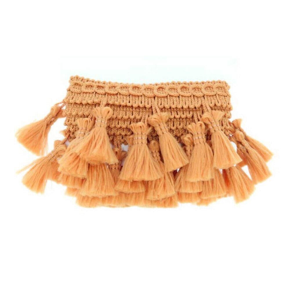 10m of Mustard Tassel Fringe Edging Trim Sewing Crafts Curtains Cushions Furnishings 55 mm Wide