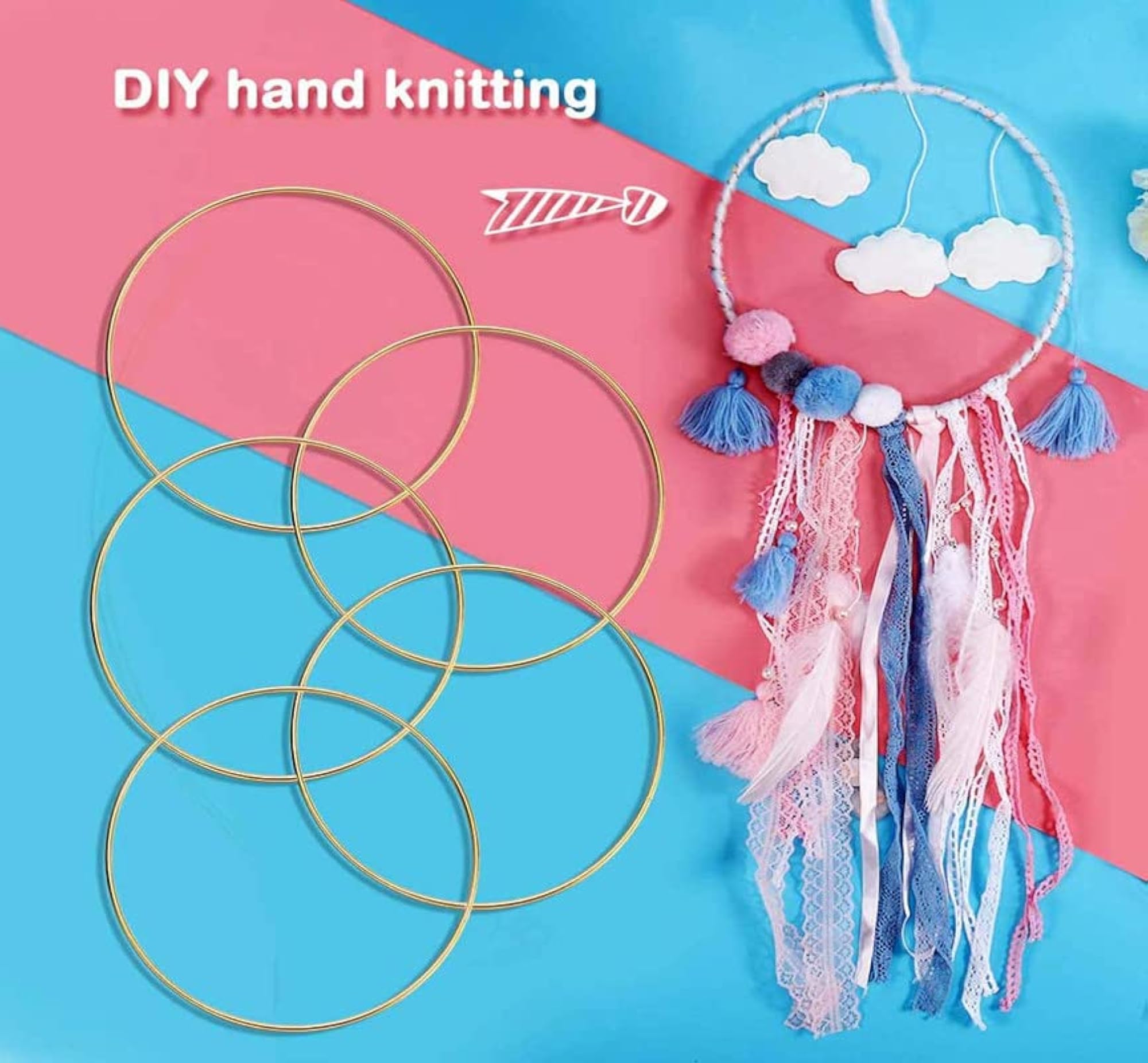 Silver Dream Catcher Metal Rings, 30 Pcs Pack
