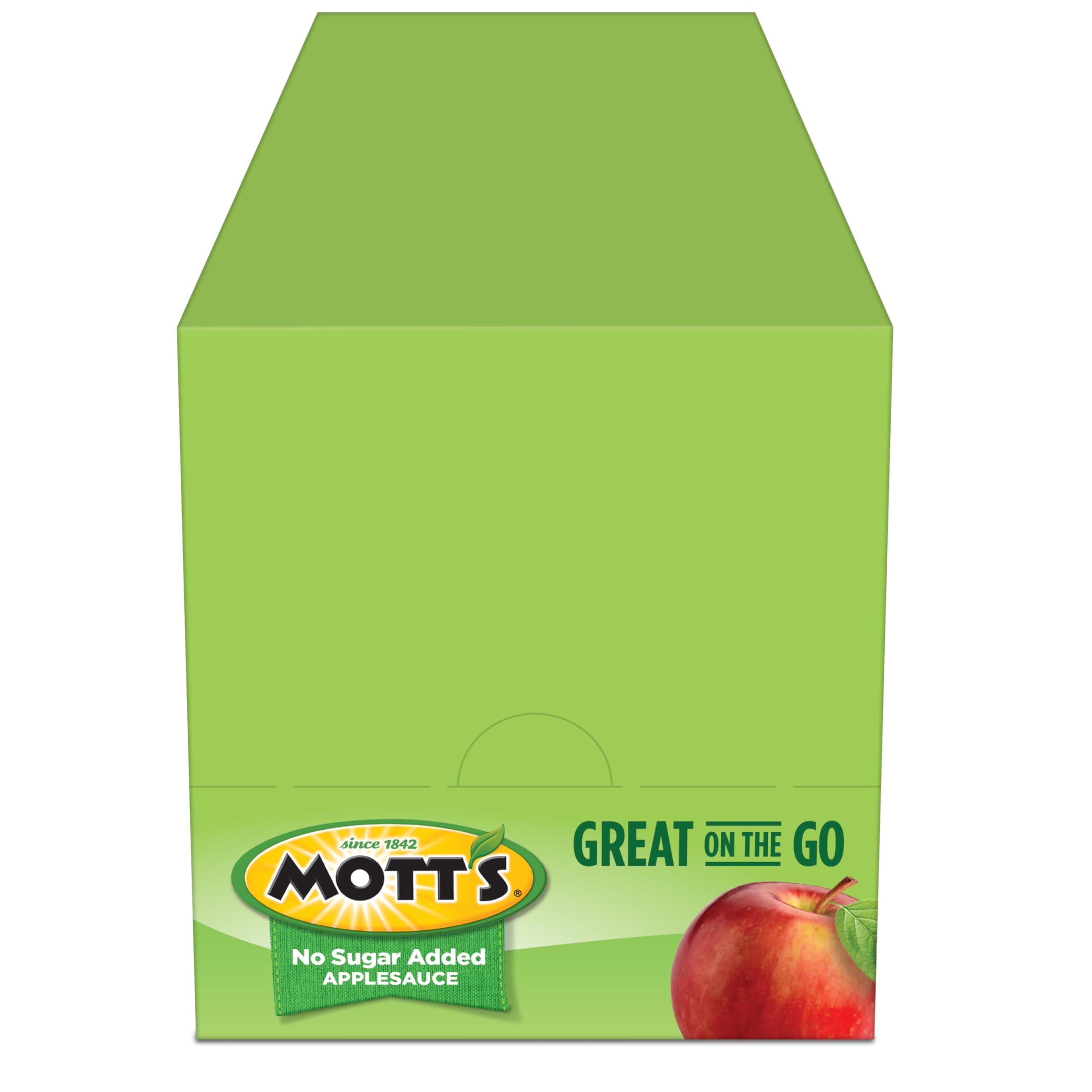 Mott's Puré de manzana sin azúcar añadido, bolsas transparentes de 3.2 onzas, paquete de 18