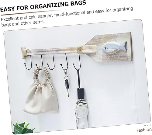 Miniatura 2 de DOITOOL Gancho para colgar en la pared, decoración de campo, perchero de madera, ganchos náuticos, decoración de peces de madera, colgador de pared