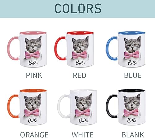 Miniatura 6 de Taza de café personalizada, taza personalizada con nombre de gato, taza personalizada con diseño de tu propia taza de café de cerámica, regalos