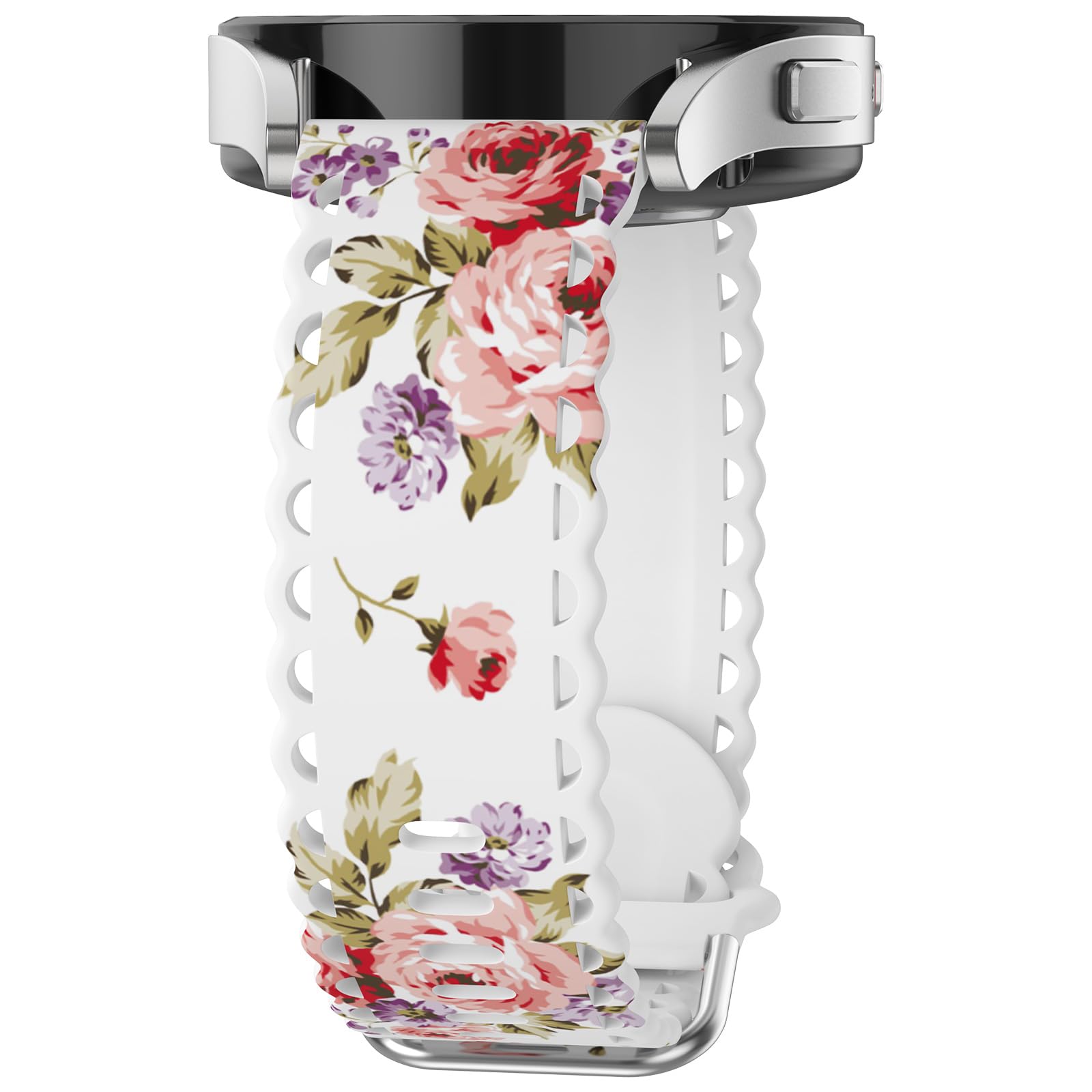 ZSMJ Compatible With Samsung Galaxy Watch 7/6/5/4 Band 40mm 44mm/Classic 43mm 47mm 42mm 46mm/Pro 45mm/Active 2/Watch 3 41mm, Slim Lace Floral Print