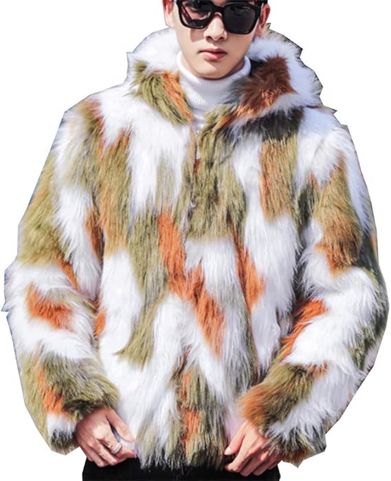 Amazon Zengtu ファーコート メンズ フェイク 毛皮コート ファーパーカー メンズ 男 暖かい 冬 裏毛 アウター フェイクファー ストリート系 ショート丈 大きいサイズ コート ジャケット 通販