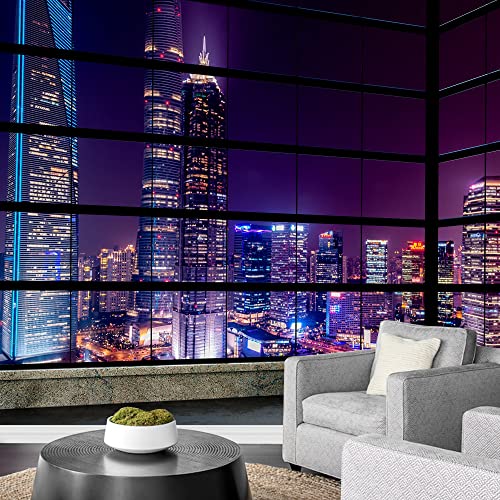 Signford Wall Mural 3D Cityscape Removable Wallpaper Wall Sticker For Bedroom Living Room - 66X96 Inches #TOP27