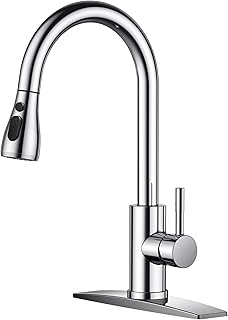 FORIOUS Kitchen Faucets with Pull Down Sprayer, Chrome, High Arc Single ...