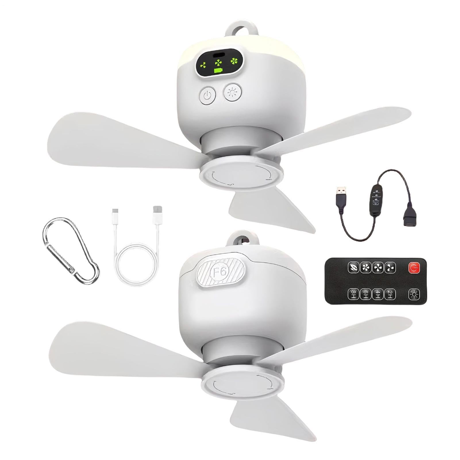Ventilador de camping portátil a batería para enfriar cenadores y techos de talleres