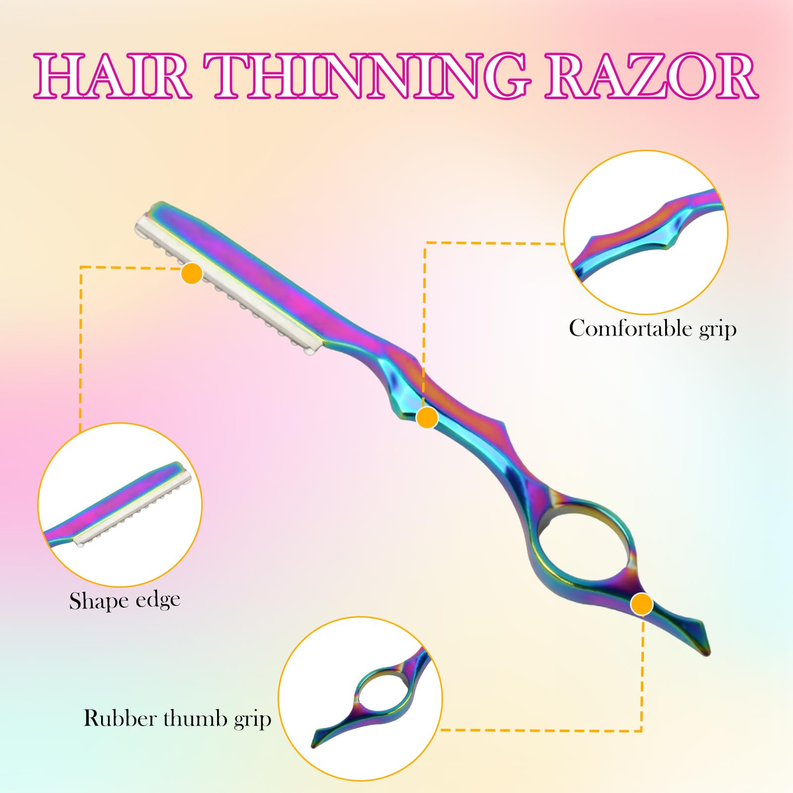 Professionale Rasoio per Sfoltire i Capelli - Hair Styling Razor con Pettole da Taglio Testurizzante per Diradamento e Acconciature