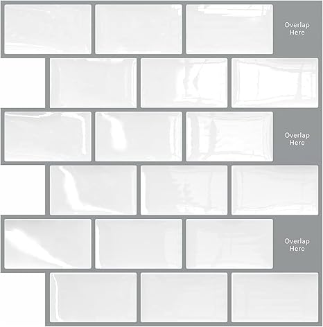 Amazon Co Jp はがして貼れる汚れ止めタイル Diy アート 3d 粘着式 取り外し可能 ホワイト サブウェイタイル 防水 耐油性 家 キッチン 壁 浴室 寝室の装飾に 12インチ X 12インチ 10 ホーム キッチン