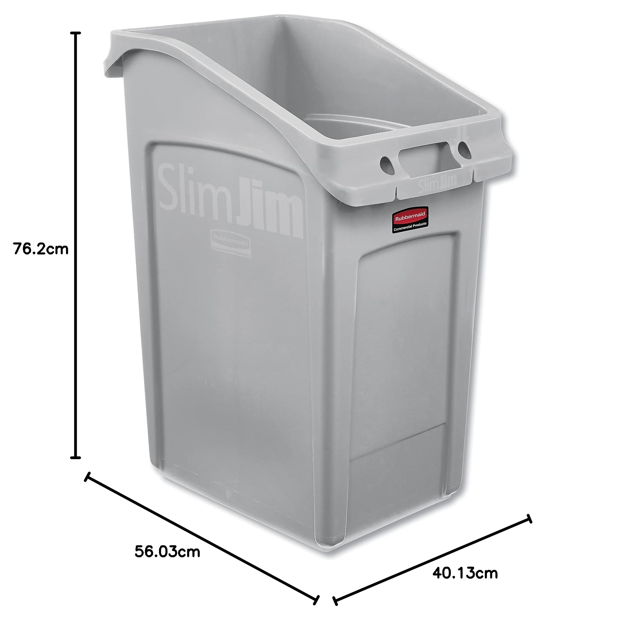 Rubbermaid Commercial Products 2026721 Slim Jim Abfalleimer mit Belüftungskanälen, 23 Gallonen, Grau