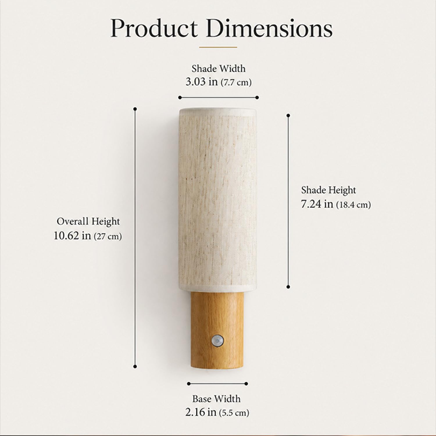 Aplique sin Conexión eléctrica de madera con LED Iluminación para Escaleras a Batería Inalámbrico con sensor de movimiento Recargable por USB 3600 mAh 4000K iluminación hacia arriba y hacia abajo