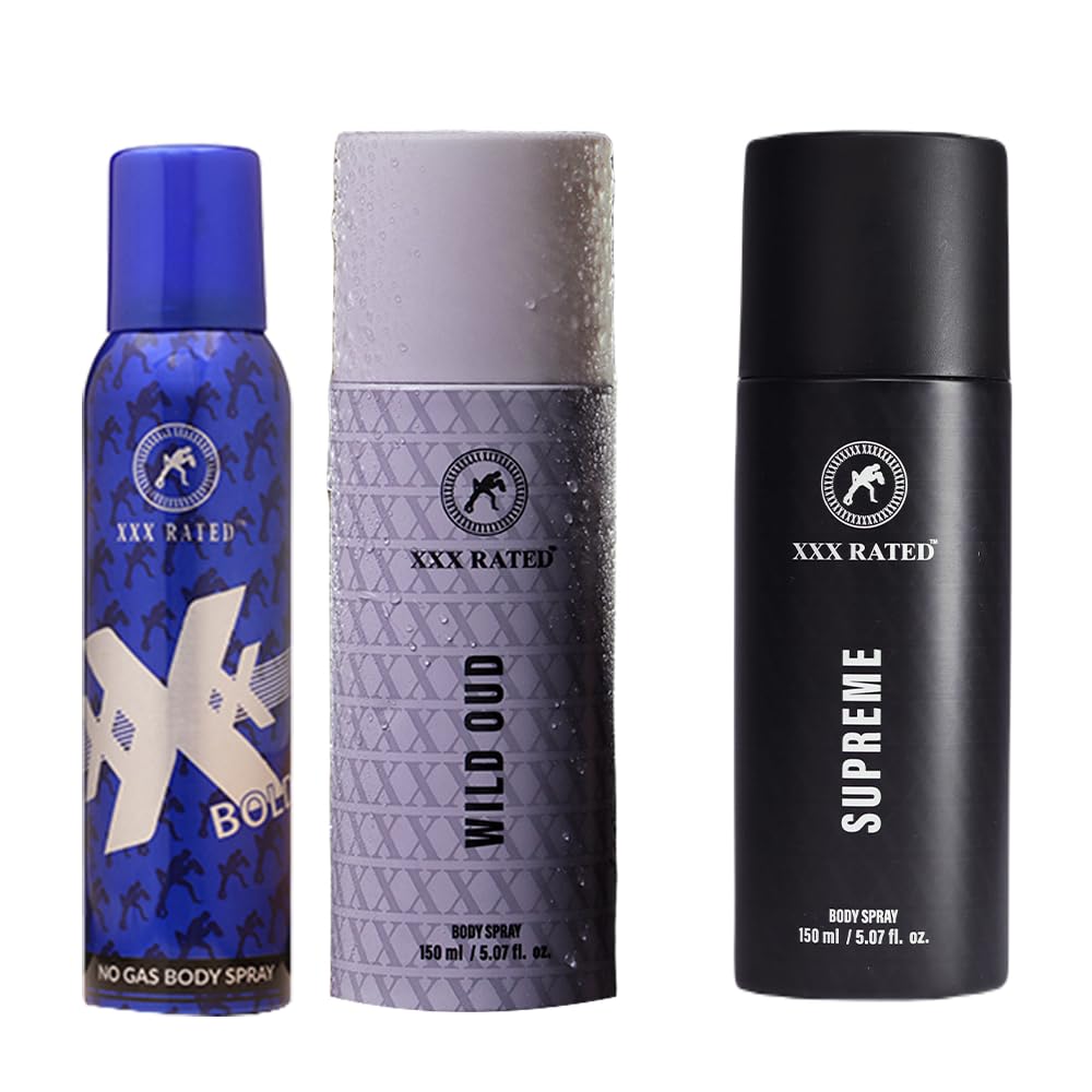 XXX Rated Wild Oud, Supreme & Bold No Gas Body Spray Combo | Exotic, Premium & Bold Scent | 150+150+120 Ml-picture-26