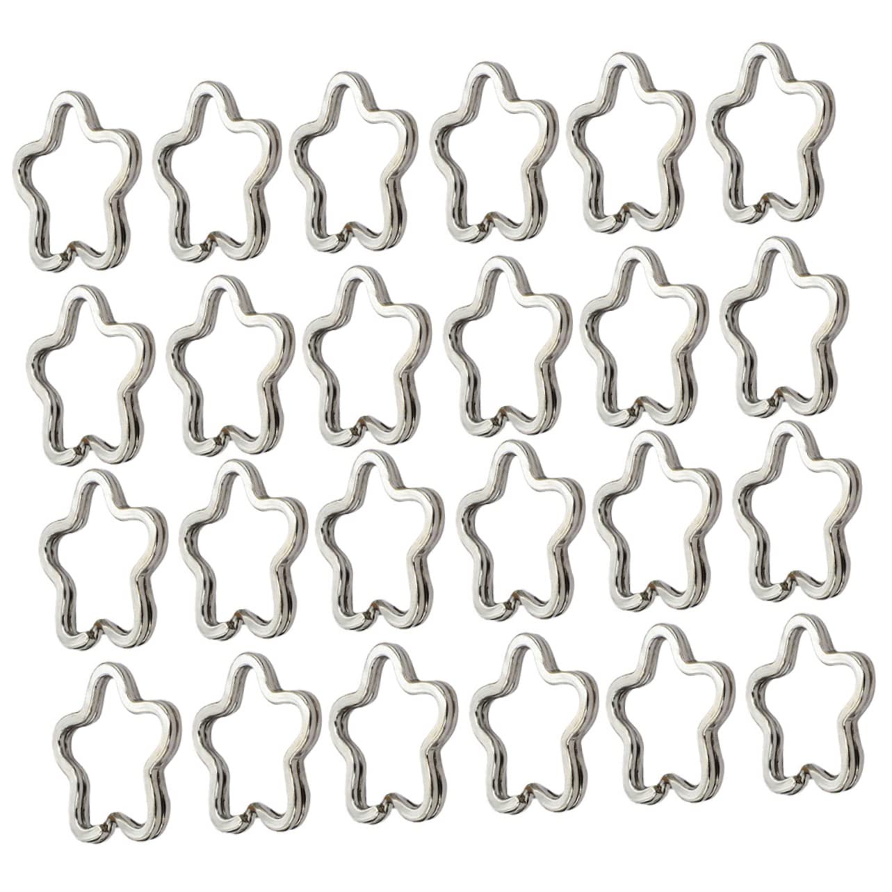 TEHAUX Kit 80 Pezzi Anelli Divisi Portachiavi Piatti Forma Fiore per Creazione Gioielli Fai da Te Artigianato Accessori per Portachiavi Personalizzati