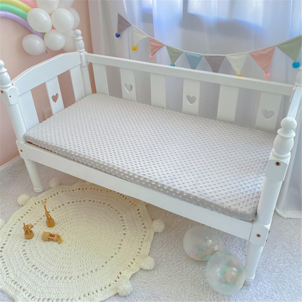 Odot Cot Bed Sheets, Bedside Cribs Fitted Sheets for Boys and Girls, Baby Bed Sheets Cot Bed Mattress Protector, Bassinet Sheets, Easy Care Soft and Dureable (50x90cm,Medium Gray)