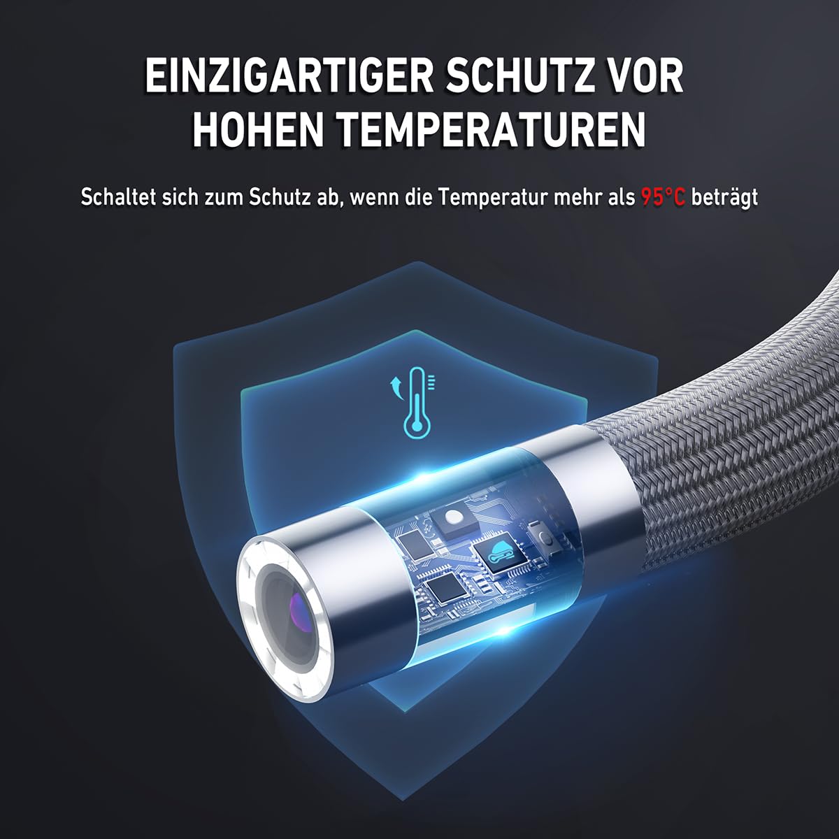 Ralcam Endoskopkamera mit Licht Endoscope Camera - Endoskop 8,5 mm Inspektionskamera 4,3" HD 1080P Rohrkamera, Kameras mit 10 LED, IP67 Wasserdicht 2M Halbstarre Kabel Teleskopkamera Kfz Werkzeug