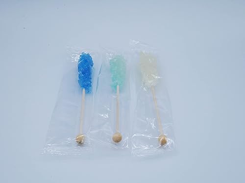 Miniatura 2 de Palitos de roca de hielo congelados en un palo (paquete de 72)  Palitos de roca de cristal comestibles envueltos individualmente a granel de azúcar